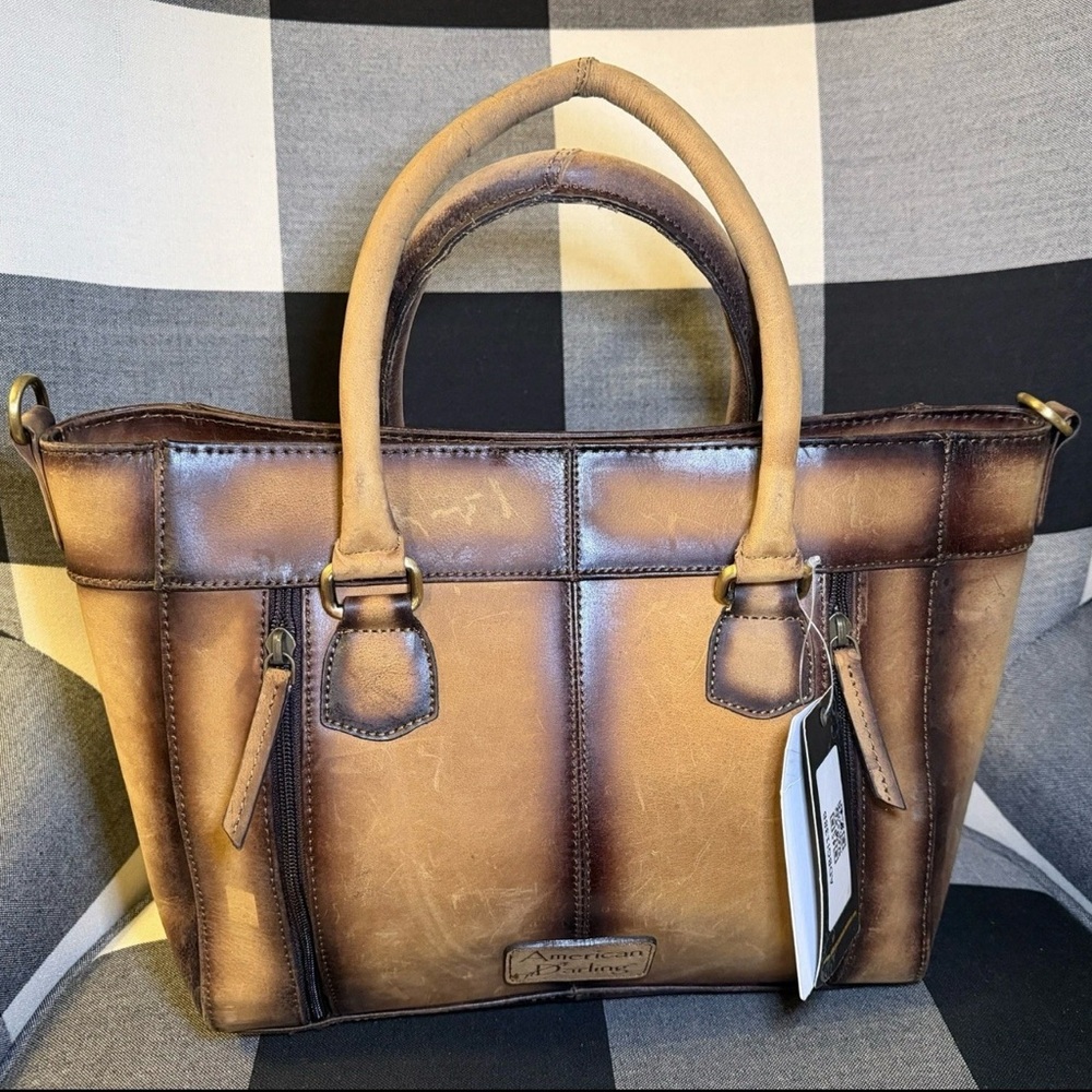 Elegant Brown and Tan Tote Bag - Picture 8 of 9